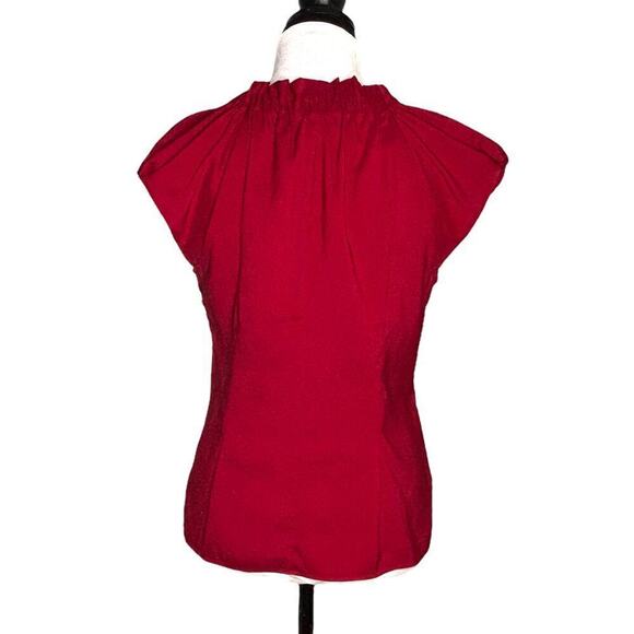 Express Satin Ruffle Cap Sleeve Top Red Size Small - Picture 3 of 8